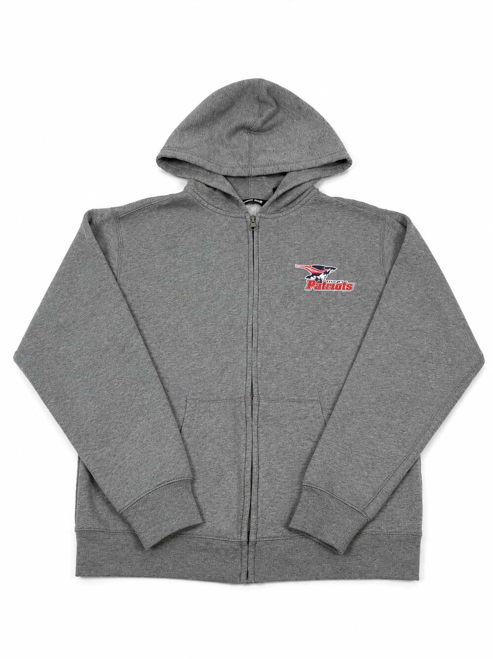SJCA Patriots Heather Grey Full-Zip Hooded Sweatshirt